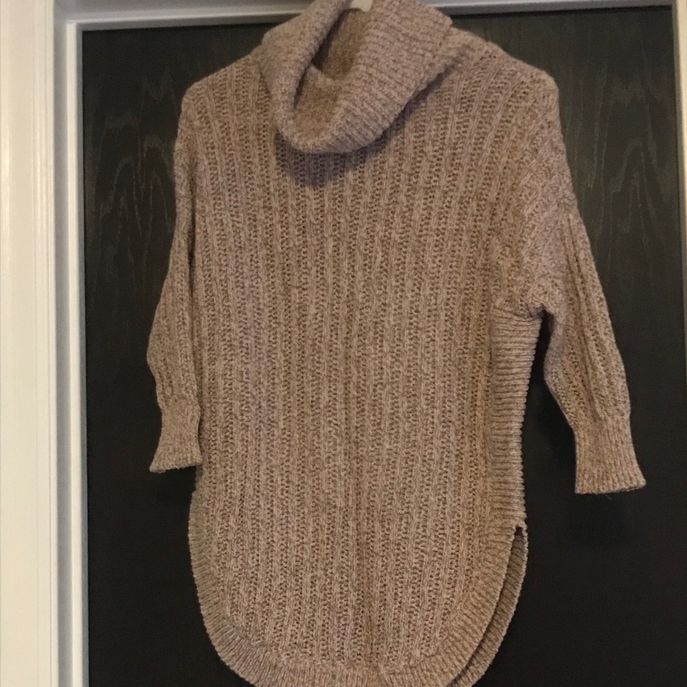 Express Tan Knit short sleeve sweater